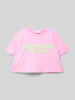 Mango T-Shirt mit geripptem Rundhalsausschnitt Pink