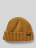 Barbour Czapka beanie z naszywką z logo Musztardowy