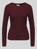 Jake*s Casual Shirt met lange mouwen met ribstructuur Prune