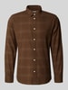 SELECTED HOMME Slim fit vrijetijdsoverhemd van puur katoen, model 'SLIMOWEN' Donkerbruin