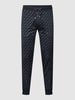 BOSS Sweatpants mit Allover-Muster Modell 'Lammont' Marineblau