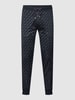 BOSS Sweatpants met all-over motief, model 'Lammont' Marineblauw