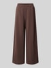 Jake*s Casual Weite Hose mit elastischem Bund Dunkelbraun