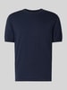 Christian Berg Men T-Shirt mit geripptem Rundhalsausschnitt Marine