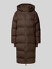 Neo Noir Steppmantel mit Kapuze Modell 'Viviana' Dunkelbraun