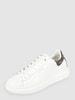 Guess Sneakers van leer met labeldetails Wit