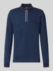 Christian Berg Men Slim Fit Poloshirt mit Reißverschluss Dunkelblau