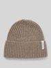 Marc O'Polo Beanie aus hochwertigem Schurwoll-Kaschmir-Mix mit geripptem Umschlag Taupe Melange