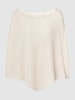 Christian Berg Woman Poncho met ronde hals van kasjmier Beige gemêleerd