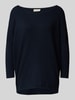 FREE/QUENT Sweter z dzianiny w jednolitym kolorze model ‘JONE’ Granatowy