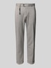 CG - Club of Gents Tapered fit stoffen broek met applicaties, model 'Clow' Middenbruin