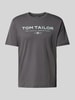 Tom Tailor T-shirt o kroju regular fit z czystej bawełny Antracytowy