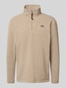 Superdry Fleecepullover met labelstitching en opstaande kraag Beige gemêleerd