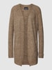Pieces Longcardigan mit Eingrifftaschen Mittelbraun meliert