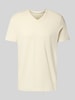 Christian Berg Men T-shirt met V-hals Metallic beige