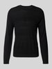 SELECTED HOMME Wollpullover mit Strukturmuster Modell 'TRAY' Black