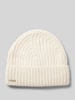 Seeberger Beanie aus reinem Kaschmir mit Label-Detail Offwhite