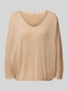 ZABAIONE Strickpullover mit V-Ausschnitt Camel