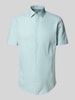 Jake*s Slim Fit Kurzarmhemd mit Knopfleiste Hellgruen