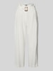 comma Straight leg pantalon met bandplooien Offwhite