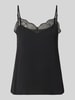 PIECES Loose fit blousetop met kant Model 'TIFFANY' Zwart