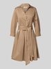 0039 Italy Knielanges Hemdblusenkleid mit Bindegürtel Modell 'JULE' Camel