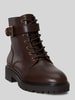 Lauren Ralph Lauren Schnürstiefel aus echtem Leder Dunkelbraun