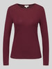 s.Oliver RED LABEL Slim Fit Langarmshirt aus reiner Baumwolle Bordeaux