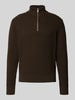 SELECTED HOMME Regular fit schipperstrui in wafelstructuur, model 'TOM' Chocoladebruin
