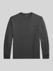 Polo Ralph Lauren Regular Fit Langarmshirt aus reiner Baumwolle Mittelgrau