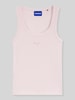HUGO Blue Regular fit tanktop van katoenmix model 'Damatank_B' Lichtroze