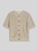 Marc O'Polo Loose Fit Strickjacke aus Baumwolle-Leinen-Mix Sand