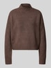 Neo Noir Col-pullover met wol en ronde hals Donkerbruin