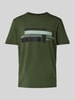 BOSS Green T-shirt met labelprint Donkergroen