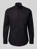 Tommy Hilfiger Tailored Slim fit zakelijk overhemd van katoenmix Zwart