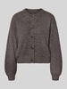 VERO MODA Loose Fit Strickjacke mit einreihiger Knopfleiste Modell 'LEA' Anthrazit