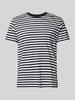 Marc O'Polo T-shirt o kroju regular fit z czystej bawełny ze wzorem w paski Granatowy