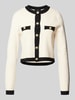 Vero Moda Strickjacke mit Rundhalsausschnitt Modell 'Saba' Offwhite