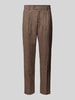 SELECTED HOMME Broek met bandplooien, model 'ALBERTO' Middenbruin