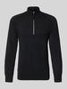 FTC Cashmere Regular Fit Troyer aus reinem Kaschmir Dunkelgrau