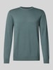 Christian Berg Men Strickpullover mit Woll-Anteil und Rundhalsausschnitt Metallic Tuerkis