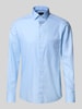 OLYMP No. Six Super slim fit zakelijk overhemd met kentkraag Bleu
