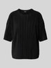 Only Boxy fit T-shirt met plissés, model 'RAVENNA' Zwart