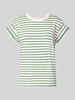 Jake*s Casual T-shirt met streepmotief Groen