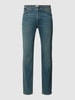 MCNEAL Slim fit jeans met knoop- en ritssluiting Oceaanblauw