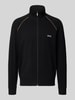 BOSS Bluza rozpinana o kroju regular fit z mieszanki bawełny model ‘MIX&MATCH JACKET Z’ Czarny
