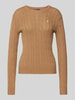 Polo Ralph Lauren Strickpullover mit Zopfmuster Modell 'JULIANNA' Camel