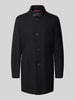 Cinque Lange jas met opstaande kraag, model 'Liverpool' Zwart