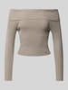 Guess Strickpullover im Off-Shoulder-Design Modell 'NINA' Taupe