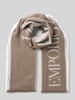 Emporio Armani Schal mit Label-Detail und Fransen Beige
